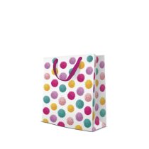   P.W.AGB1024503 Colorful Pompoms papír ajándéktáska medium 20x25x10cm