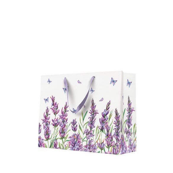 P.W.AGB1027006 Lavender Butterfly papír ajándéktáska horizontal 33,5x26,5x13cm