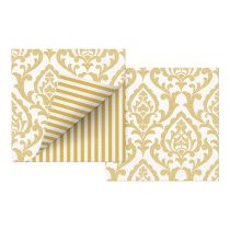   P.W.SDLD000409 Double Design Portuguese Tiles Stripe (gold) 33x33cm, 20 db-os
