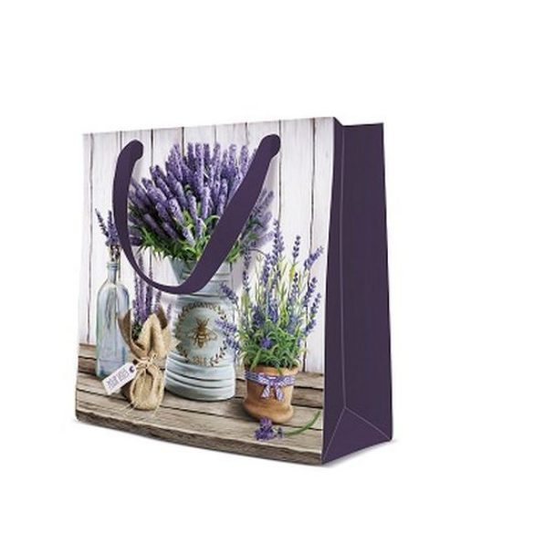 P.W.AGB1014310 Lavander in Bucket papír ajándéktáska CD-s 17x17x6cm