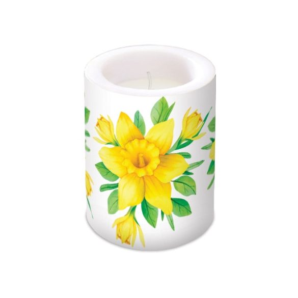 P.W.ADL121700 Daffodils in Bloom átvilágítós gyertya 10x12cm