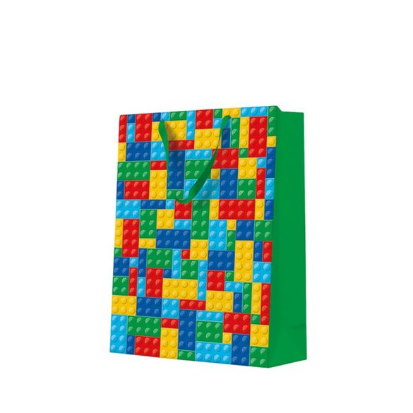 P.W.AGB1028302 Colorful Bricks papír ajándéktáska big 30x41x12cm