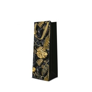 P.W.AGB1023004 Golden Leaves papír ajándéktáska premium italos 12x37x10cm