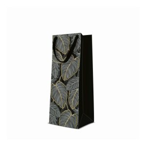 P.W.AGB1016904 Jungle Leaves papír ajándéktáska premium italos 12x37x10cm