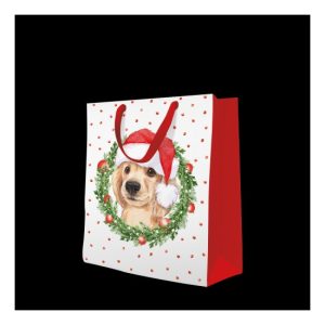 P.W.AGB2017905 Xmas Dog papír ajándéktáska large 26,5x33,5x13cm