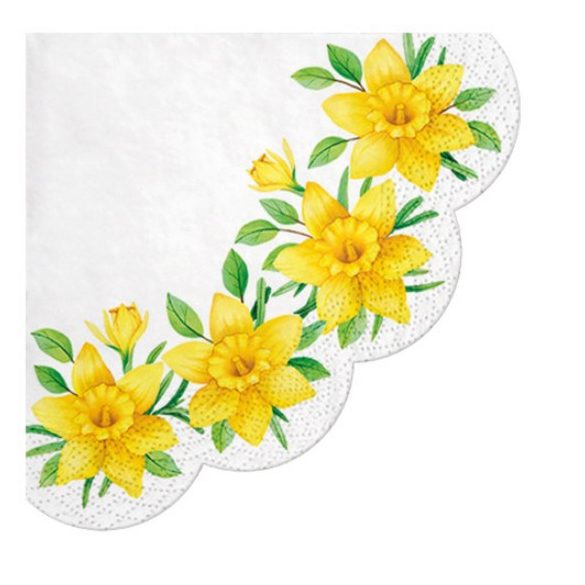 P.W.SDR121700 Daffodils in Bloom papírszalvéta 32 cm,12 db-os