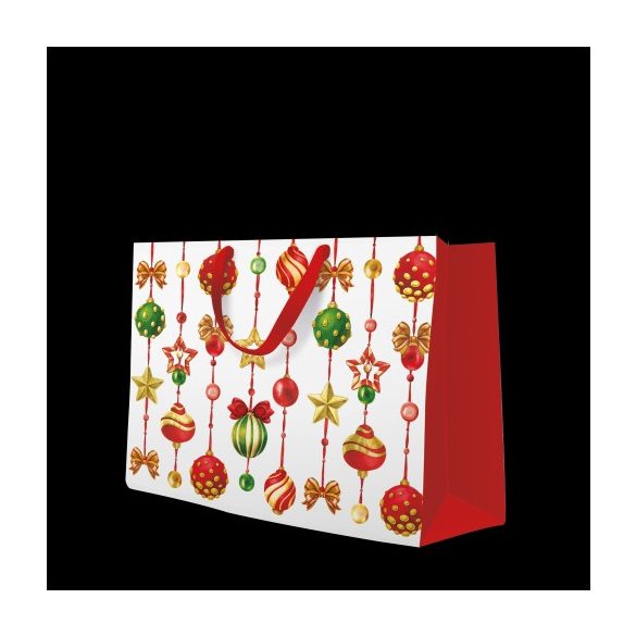 P.W.AGB2017306 Adorned Ornaments  papír ajándéktáska horizontal 33,5x26,5x13cm