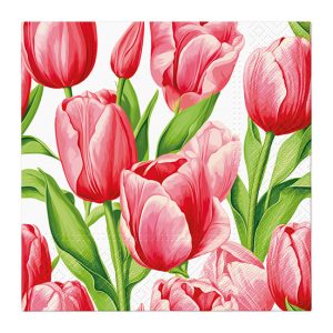 P.W.SDL147700 Tulip Time papírszalvéta 33x33cm, 20 db-os