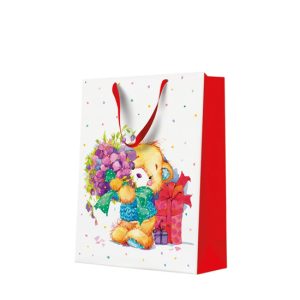 P.W.AGB1028002 Teddy Bear papír ajándéktáska big 30x41x12cm