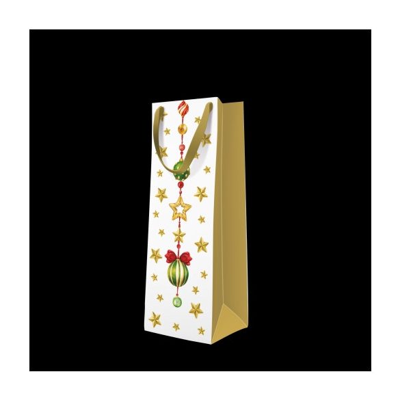 P.W.AGB2017304 Adorned Ornaments  papír ajándéktáska italos 12x37x10cm