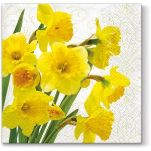 P.W.SDL280000 Yellow Daffodils papírszalvéta 33x33cm,20db-os