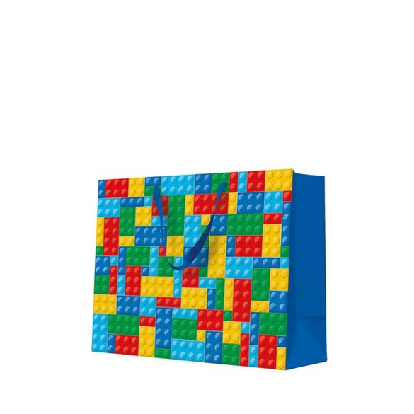 P.W.AGB1028306 Colorful Bricks papír ajándéktáska horizontal 33,5x26,5x13cm