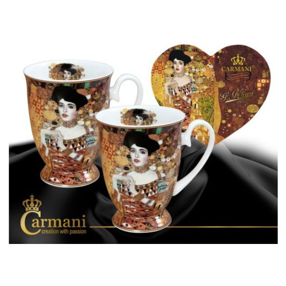 H.C.532-0805 Porcelán lábasbögreszett 2db-os, 280ml, Klimt:Adele Bloch