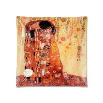 H.C.198-1151 Üvegtányér 30x30cm,Klimt:The Kiss