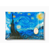 H.C.198-3002 Üvegtányér 20x28cm Van Gogh:Csillagos éj