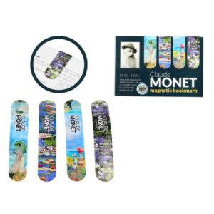 H.C.013-4170 Mágneses könyvjelző 20x54mm, papír, Monet:vegyes, 4 db-os