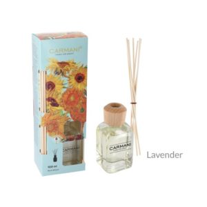 H.C.457-6402 Szobaillatosító 100ml-Van Gogh:Napraforgók dobozban rattanpálcikával,levendula