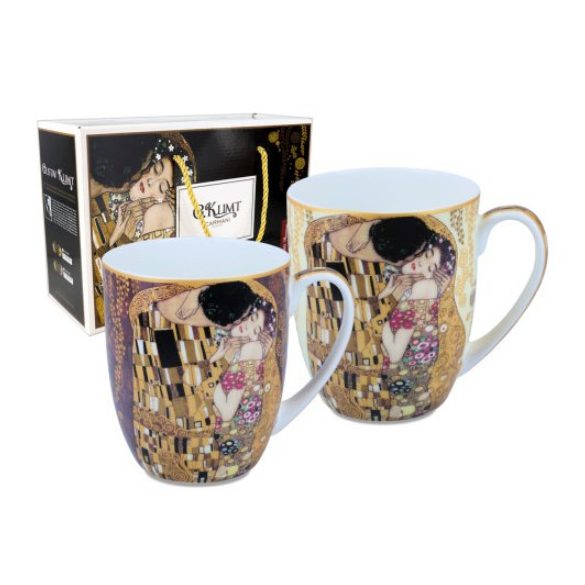 H.C.532-7404 Porcelán bögreszett 2db-os, 450ml, Klimt:The Kiss