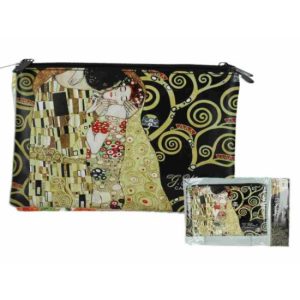 H.C.021-4801  Műbőr neszesszer 22x16,5x1cm,Klimt: The Kiss