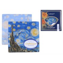   H.C.198-3310 Üveg poháralátét 10,5x10,5cm Van Gogh:Csillagos éj