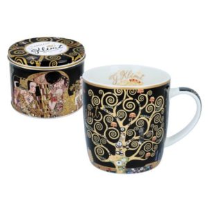 H.C.532-3113 Porcelánbögre 450ml fémdobozban,Klimt:Életfa