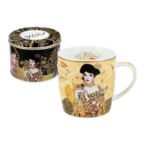 H.C.532-3105 Porcelánbögre 450ml fémdobozban,Klimt: Adele