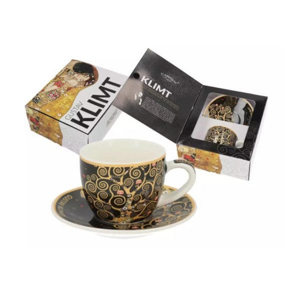 H.C.532-8313 Porceláncsésze+alj, 80ml, Klimt:Életfa