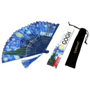 H.C.846-1021 Legyező 20cm, műanyag/polyester, Van Gogh:Csillagos éj