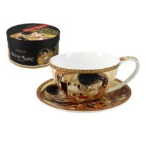   H.C.532-3201 Porceláncsésze+alj 360ml,dobozban,Klimt:The Kiss