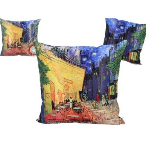 H.C.023-8039 Párna 45x45cm, polyester,Van Gogh: Kávéház éjjel