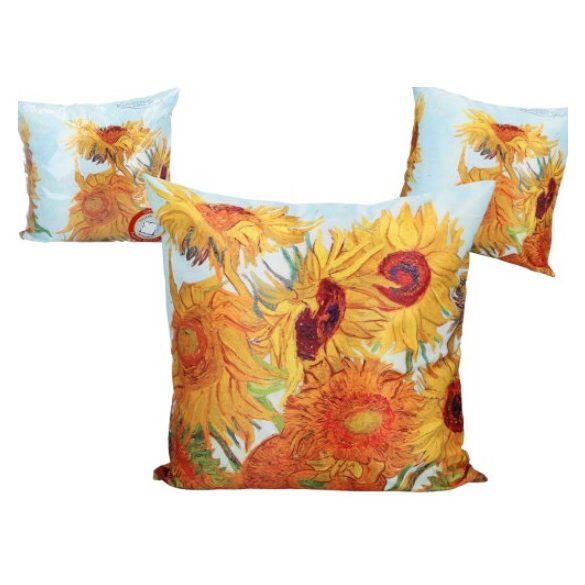 H.C.023-8036 Párna 45x45cm,polyester, Van Gogh: Napraforgók