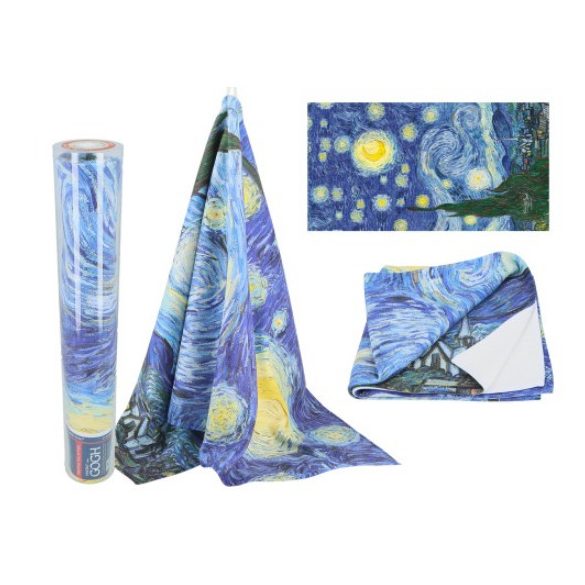 H.C.023-7110 Törölköző 70x140cm, 35% pamut-65% polyester, Van Gogh: Csillagos éj