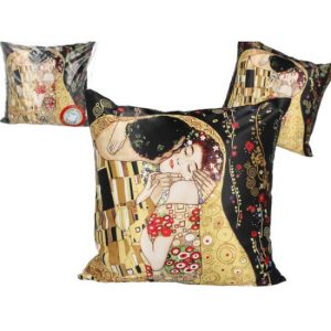H.C.023-8011 Párna 45x45cm, polyester,Klimt:The Kiss fekete