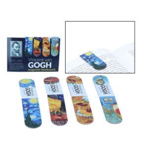 H.C.013-4120 Mágneses könyvjelző 20x54mm,papír,Van Gogh vegyes, 4 db-os