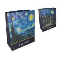   H.C.033-1811 Ajándéktáska papír,26x32x12cm, Van Gogh:Csillagos éj/Csillagos éj a Rhone folyó felett