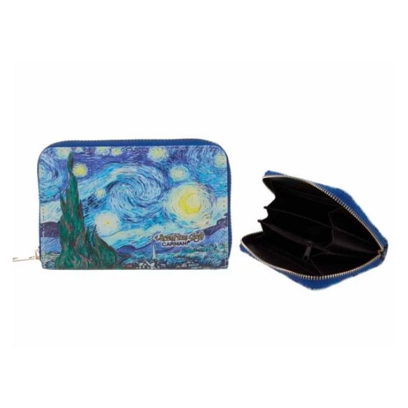 H.C.021-4910 Műbőr pénztárca 14,5x9,5x2,7cm,Van Gogh:Csillagos éj