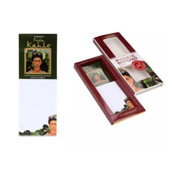 H.C.022-0240 Mágneses notesz 6x18cm,Frida Kahlo:Önarckép tövisnyaklánccal és kolibrivel