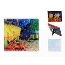   H.C.195-0110 Üveg poháralátét 10,5x10,5cm, Van Gogh:Kávéház éjjel