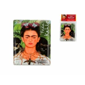 H.C.013-1041 Hűtőmágnes 50x70mm, Frida Kahlo:Önarckép tövisnyaklánc és kolibrivel