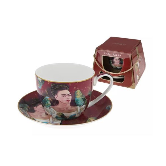 H.C.836-0103 Porceláncsésze+alj, 410ml, dobozban, Frida Kahlo