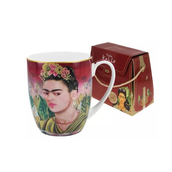 H.C.836-0002 Porcelánbögre 380ml, dobozban, Frida Kahlo: Önarckép