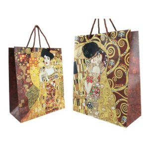 H.C.033-1501 Ajándéktáska papír 20x25x10cm,Klimt:The Kiss/Adele