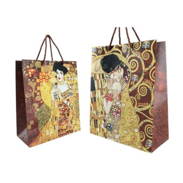 H.C.033-1601 Ajándéktáska papír 26x32x12cm,Klimt:The Kiss/Adele