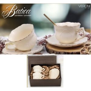 V.B.12531 Batica porceláncsésze+alj, 250ml, 2 személyes, dobozban