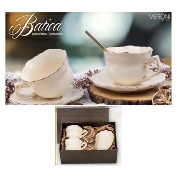 V.B.12531 Batica porceláncsésze+alj, 250ml, 2 személyes, dobozban