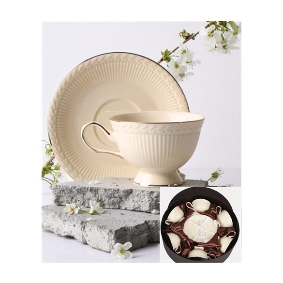 V.B.22271 Hillary porceláncsésze+alj, 220ml, 6 személyes, dobozban