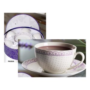 V.B.22578 Passia porceláncsésze+alj, 6 személyes, 250ml, dobozban