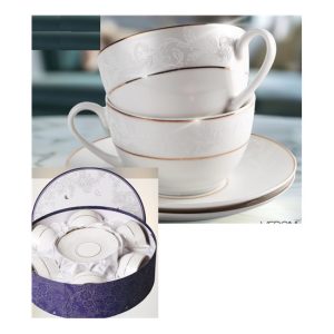 V.B.22639 Satin porceláncsésze+alj, 6 személyes, 250ml, dobozban