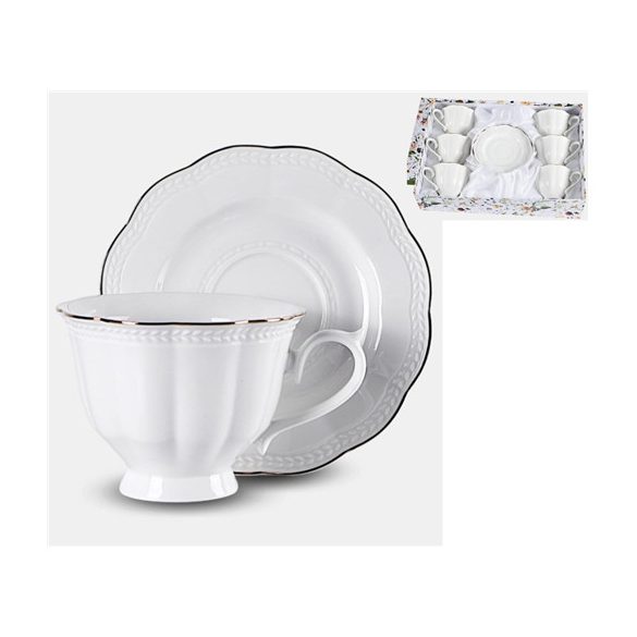 V.B.23292 Anet porceláncsésze+alj, 250ml, 6 személyes, dobozban