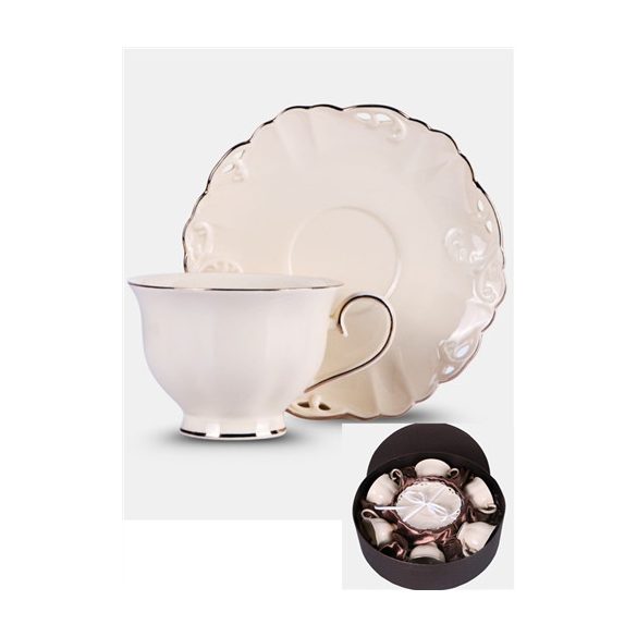 V.B.23636 Charlotte porceláncsésze+alj, 250ml, 6 személyes, dobozban